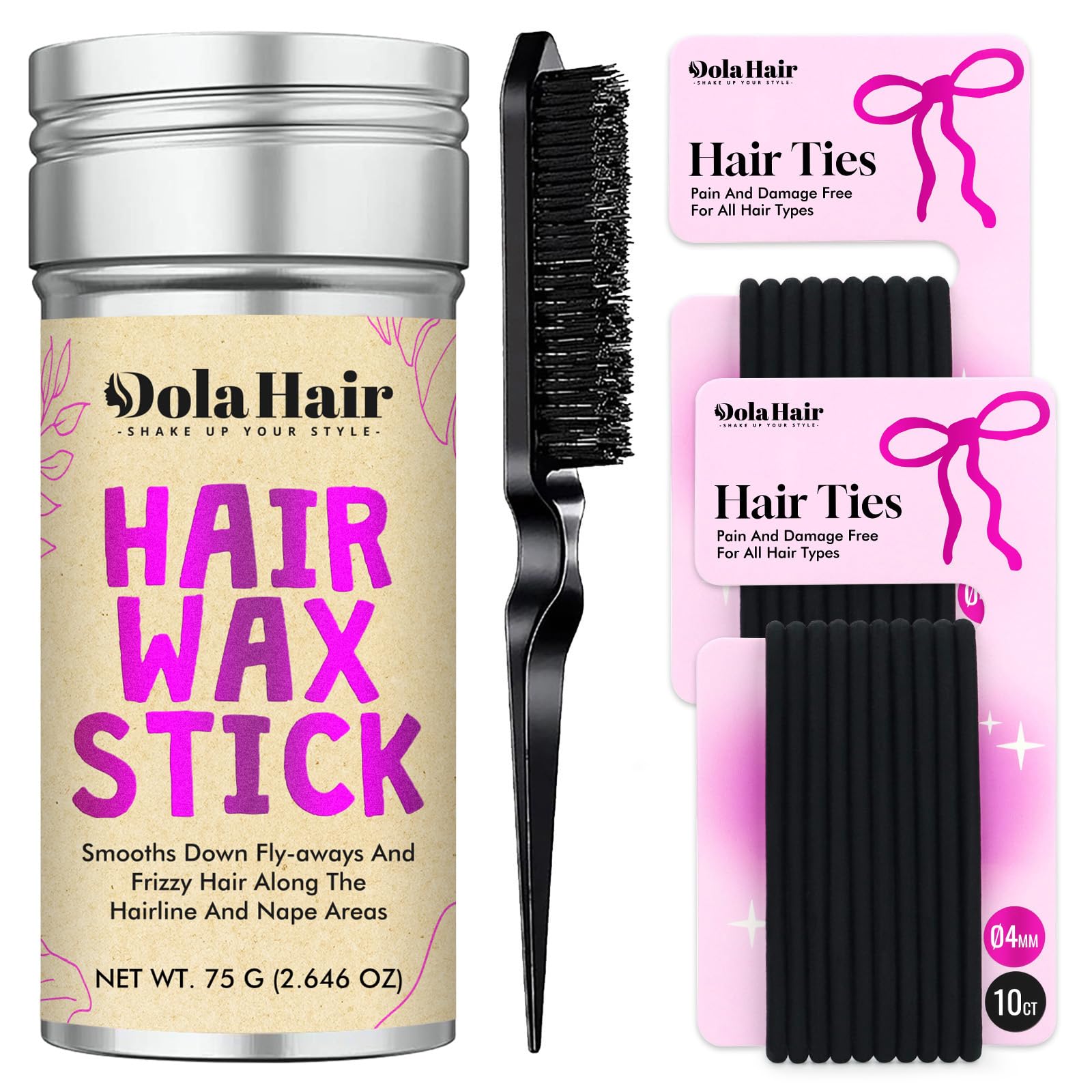 Dolahair barra-cera para peinado, acabado liso y brillo sedoso.