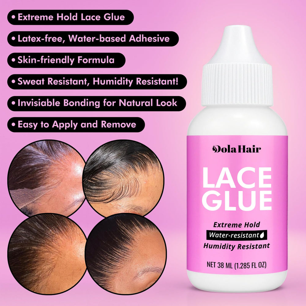 Dolahair adhesivo para encaje de pelucas, aplicación en capas.