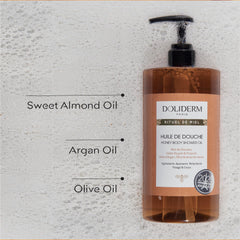 Doliderm Rituel de Miel: aplicación en ducha muestra una experiencia sensorial.