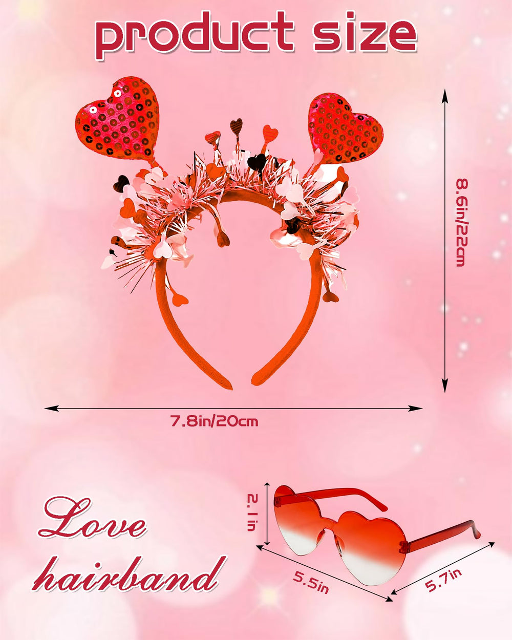 Dolkoic accesorios fiesta San Valentín, ideal para decorar reuniones y fotos.