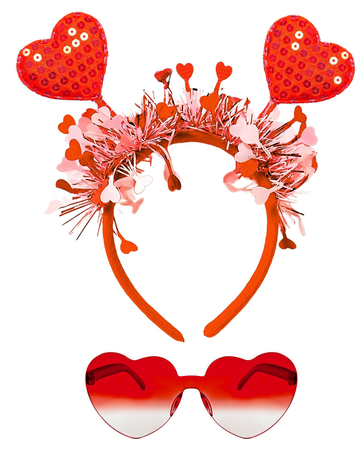 Dolkoic diadema corazón San Valentín, accesorio festivo para un look romántico.