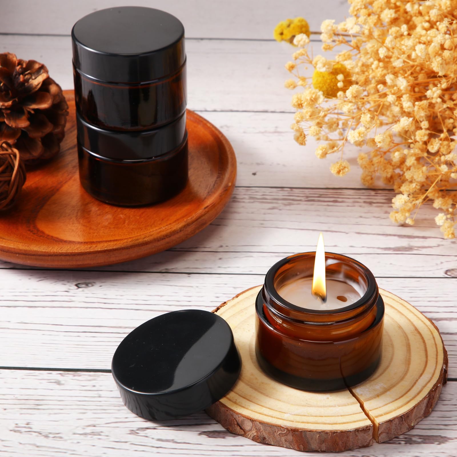 Domensi frascos listos para etiquetas personalizadas y clasificación.