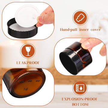 Domensi frascos de vidrio ámbar 1oz con cierre hermético y diseño compacto.