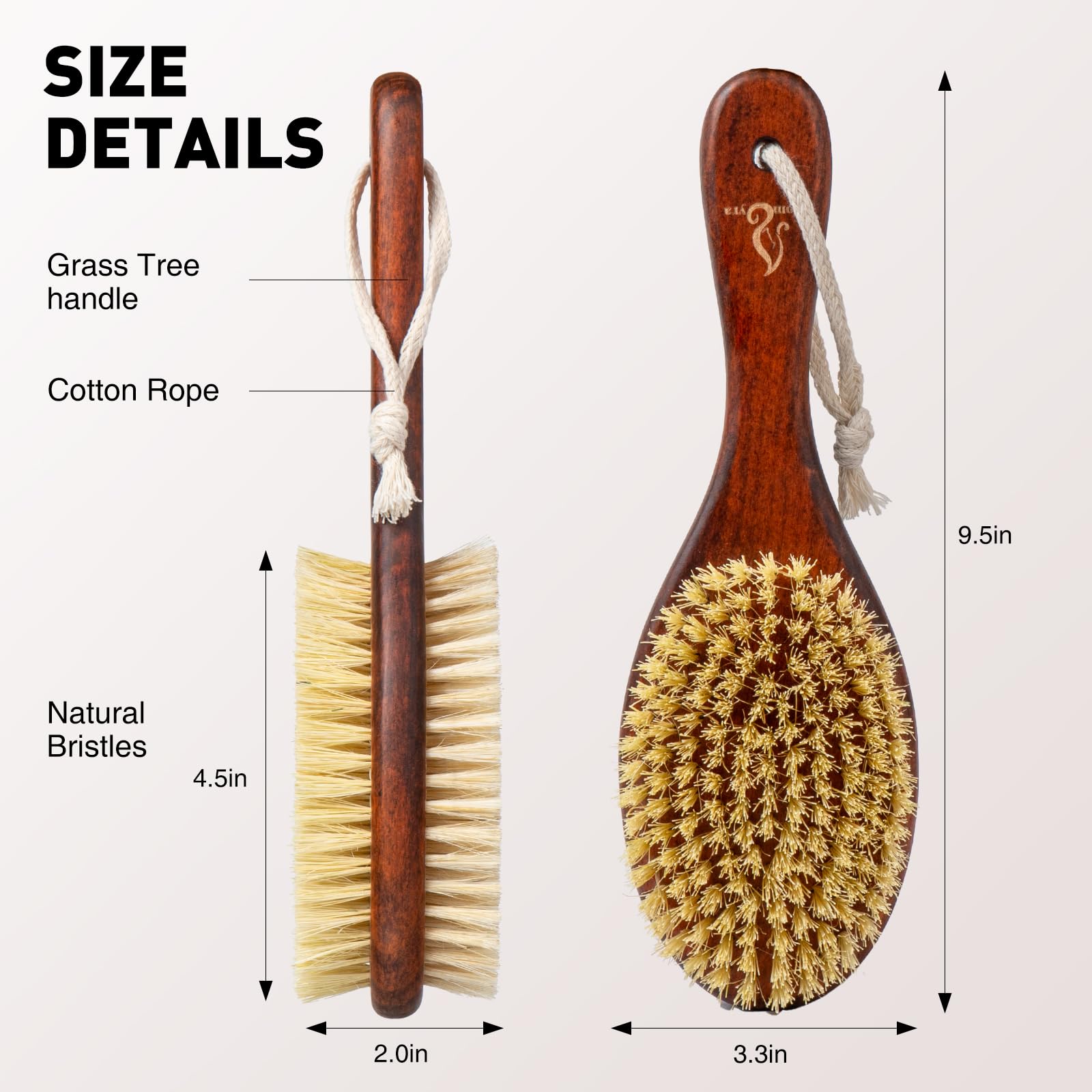 DOMLYRA cerdas de sisal firmes para limpieza profunda sin irritar la piel.