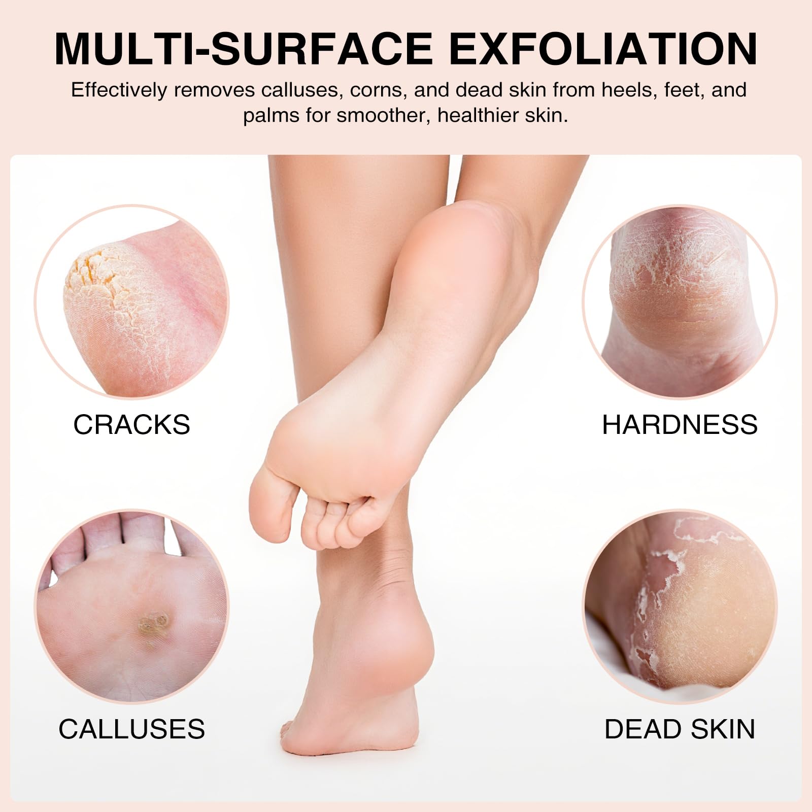 DOMLYRA piedra volcánica natural, agarre ergonómico para exfoliar talones.
