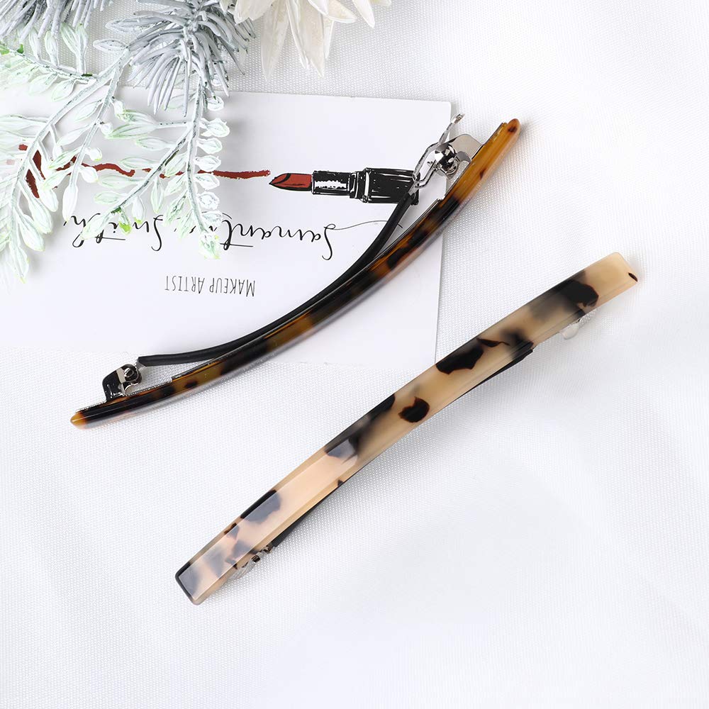 DonLeeving Luckycivia pinza cabello larga y fina, vista lateral para looks formales.
