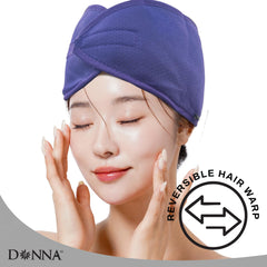 DONNA Deluxe envoltorio seda cabello: protege el peinado al limpiar la cara.