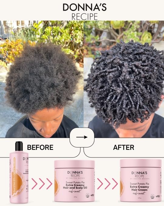 Donna's Recipe por Tabitha Brown crema para el cabello Pie de Camote, definicion suave de rizos