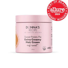 Donna's Recipe por Tabitha Brown crema para el cabello Pie de Camote, textura sedosa al tacto, hidratación ligera
