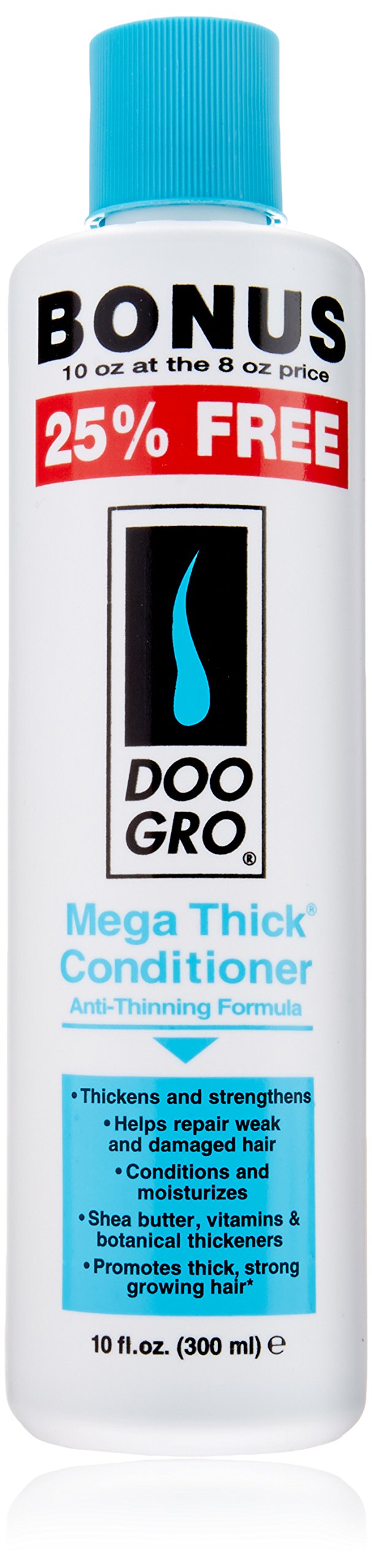 Doo Gro Mega Espeso Acondicionador, botella, fórmula enriquecida para fortalecer el cabello.