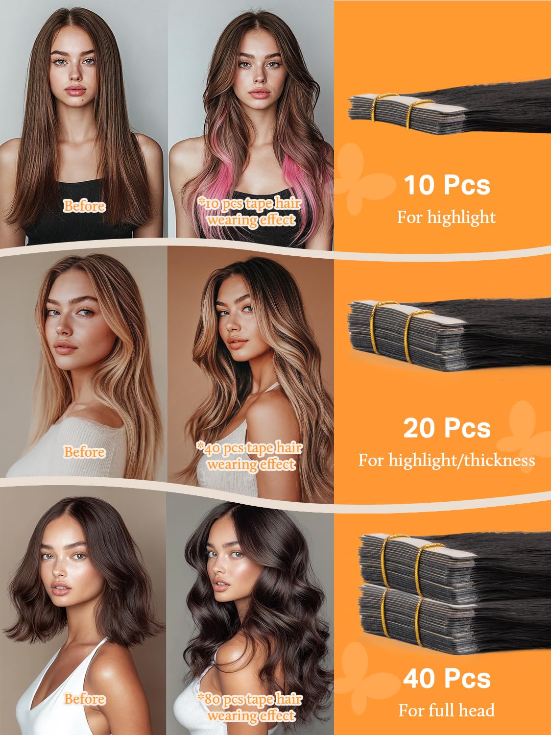 Cabello DOORES Remy suave y brillante para acabado realista