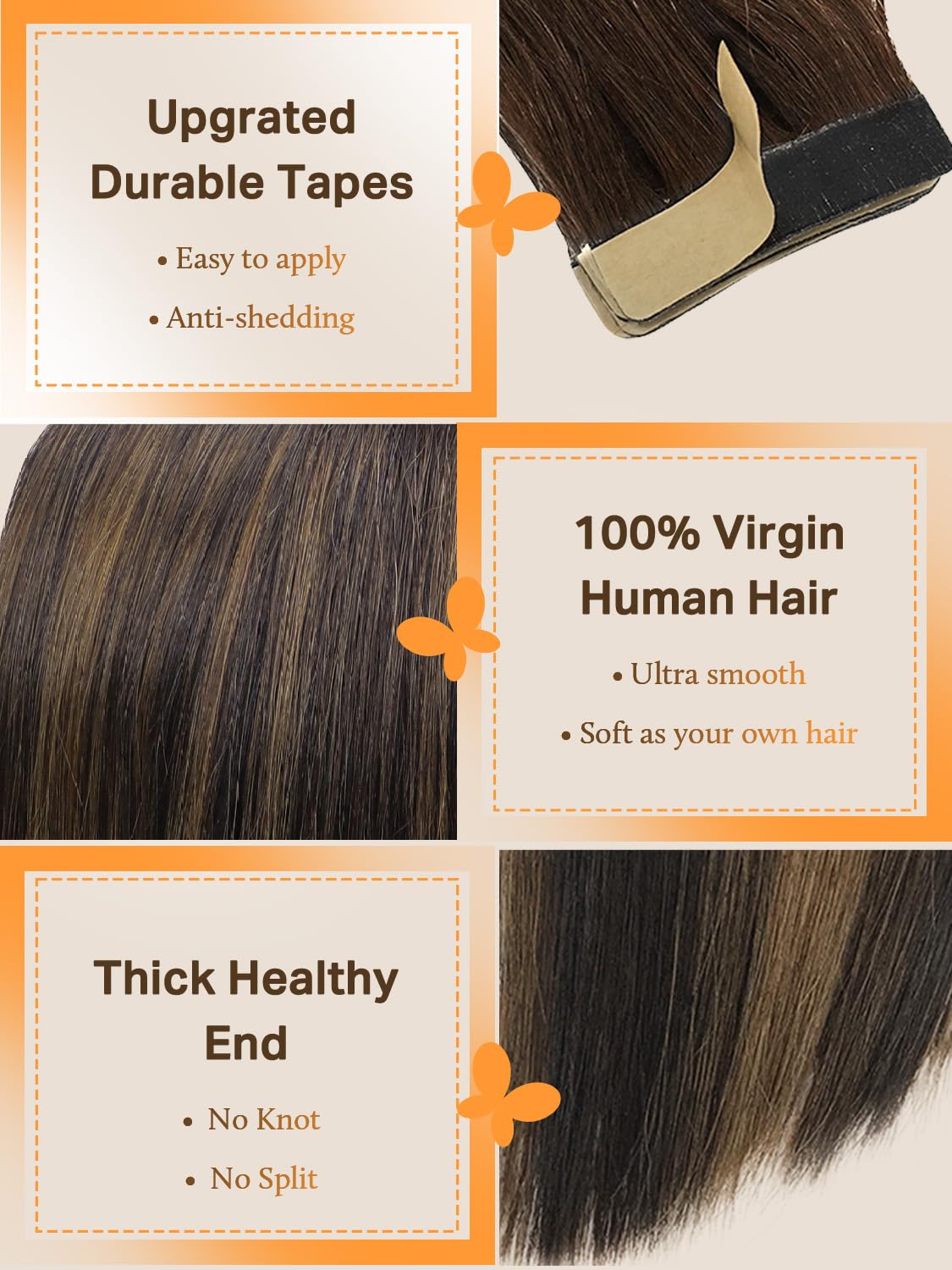 Extensiones DOORES balayage 18 pulgadas en color suave