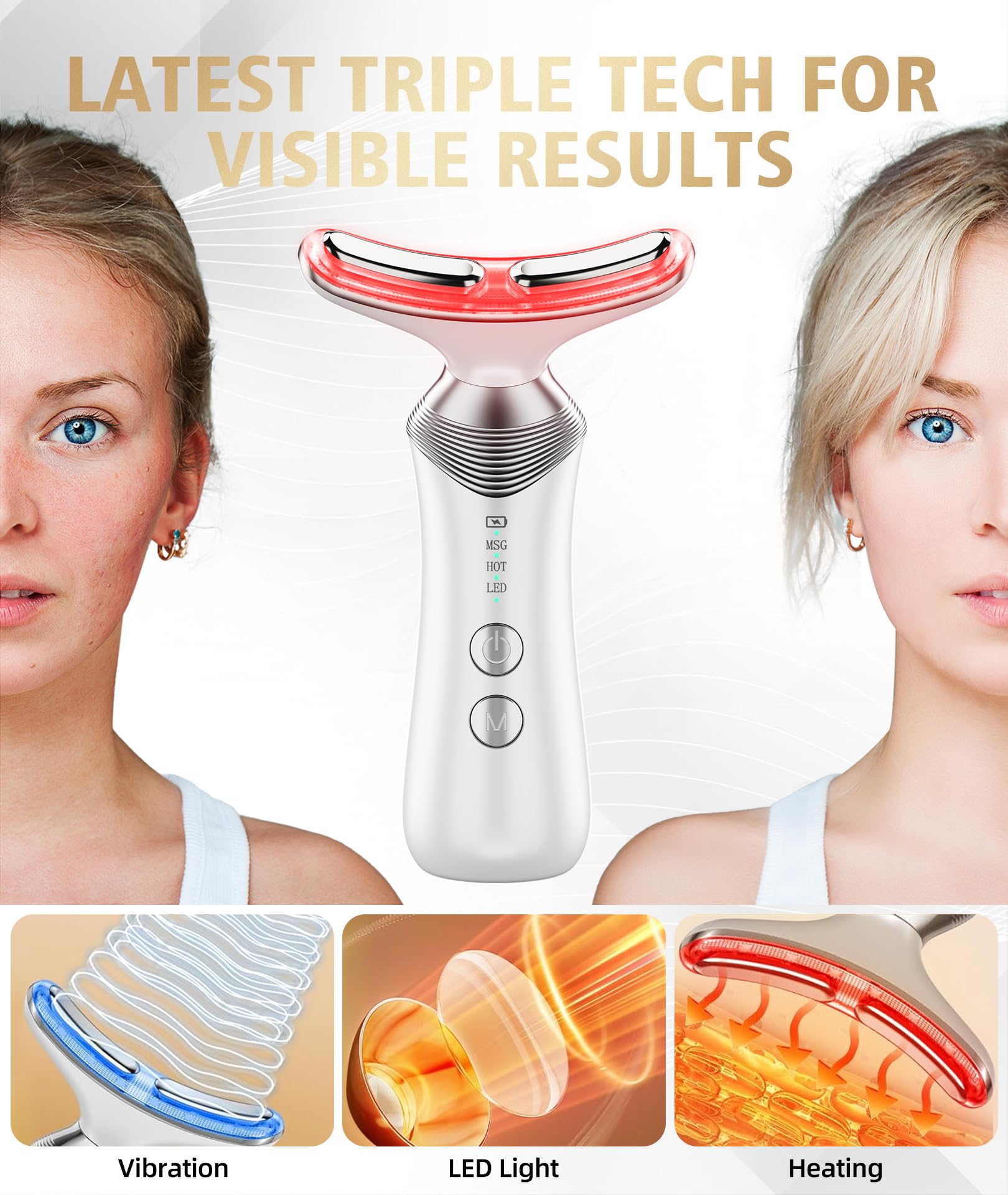 Dopsikn massage visage cou thermique: stimule l'absorption des soins.
