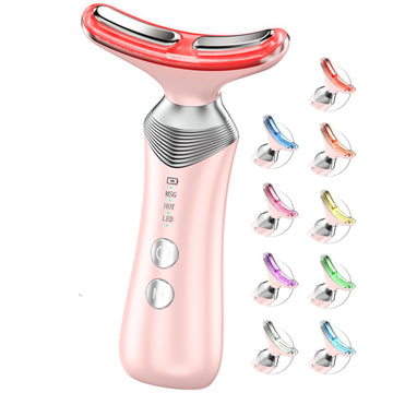 Dopsikn nueve-en-uno con luz roja para rostro y cuello, favorece tono.