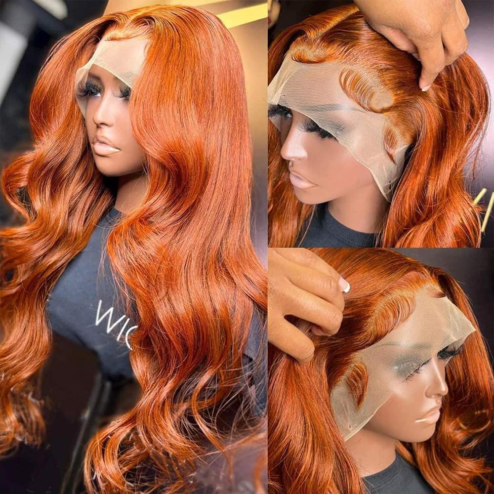 Dorbess peluca naranja jengibre con part natural 13x6