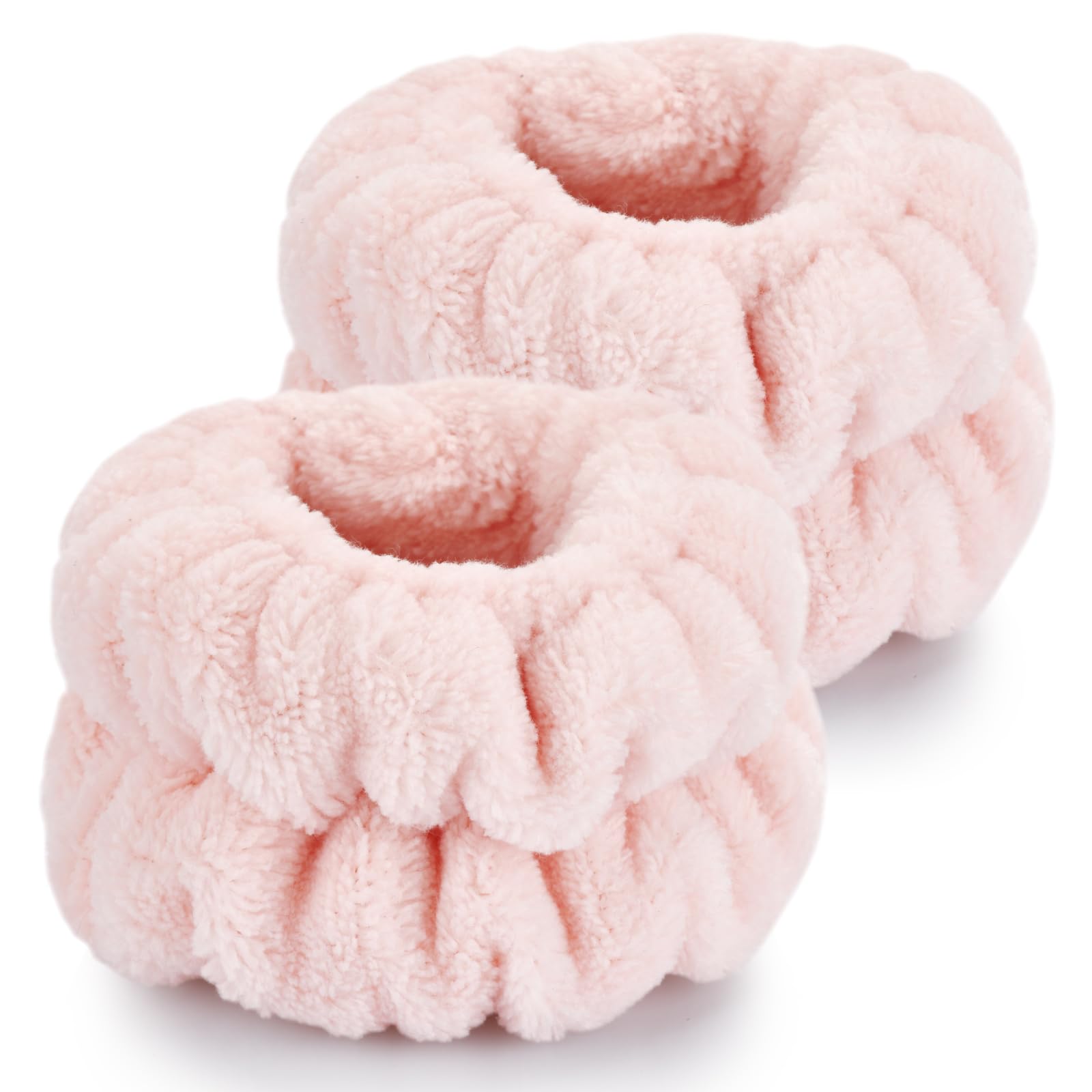 Dorbetar pulseras para lavado de cara con felpa de coral, suave y absorbente.