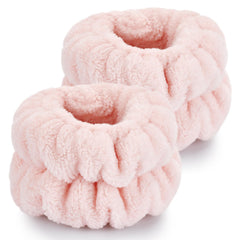 Dorbetar pulseras para lavado de cara con felpa de coral, suave y absorbente.