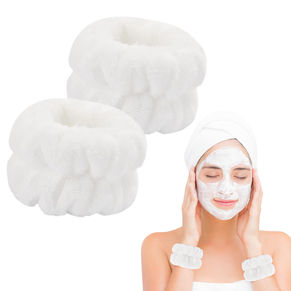 Dorbetar toalla-pulsera microfibra blanca para rostro, absorción rápida.