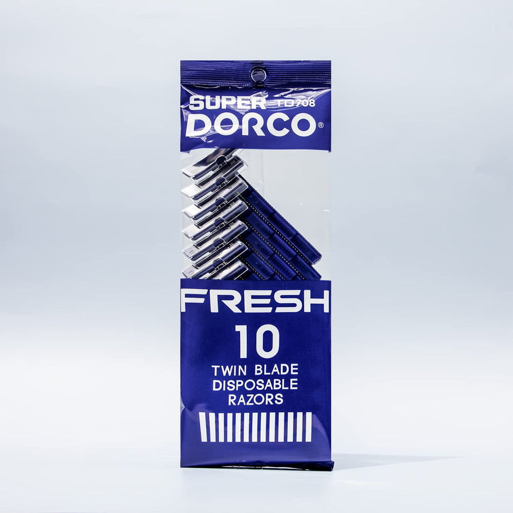 Dorco Fresh rasoir jetable bleu, tête double pour une coupe fluide