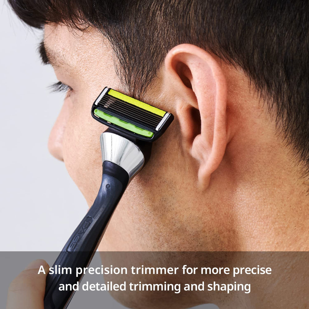Dorco Pace 6 Pro: diseño de cuchilla abierta para enjuague rápido.