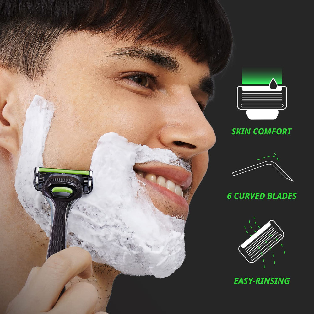 Dorco Pace 6 Pro, diseño de hoja abierta para enjuague rápido