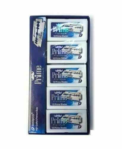 Dorco STP301 Prime Platinum: hojas envueltas higiénicamente para mayor seguridad y frescura.