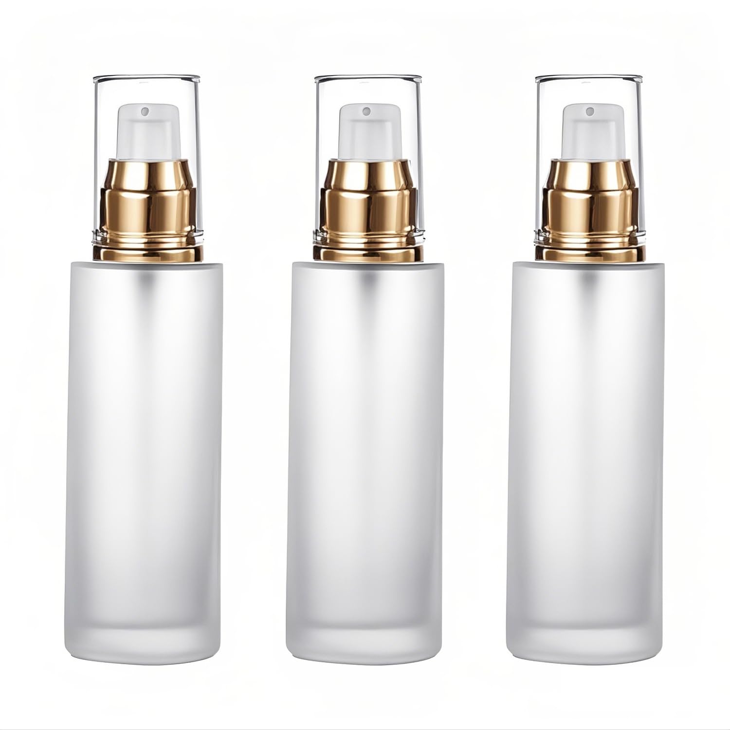 Doromy botellas de vidrio esmerilado con bomba 60 ml para cosméticos.