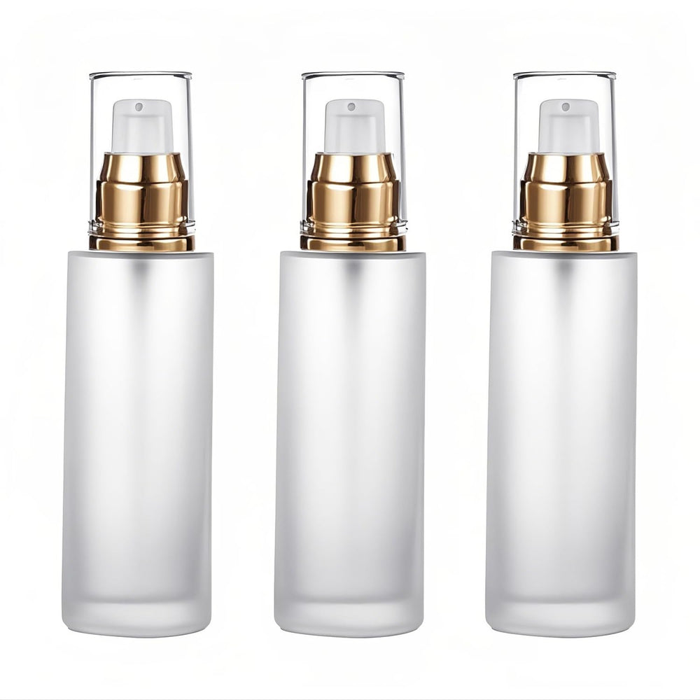 Doromy botellas de vidrio esmerilado con bomba 60 ml para cosméticos.