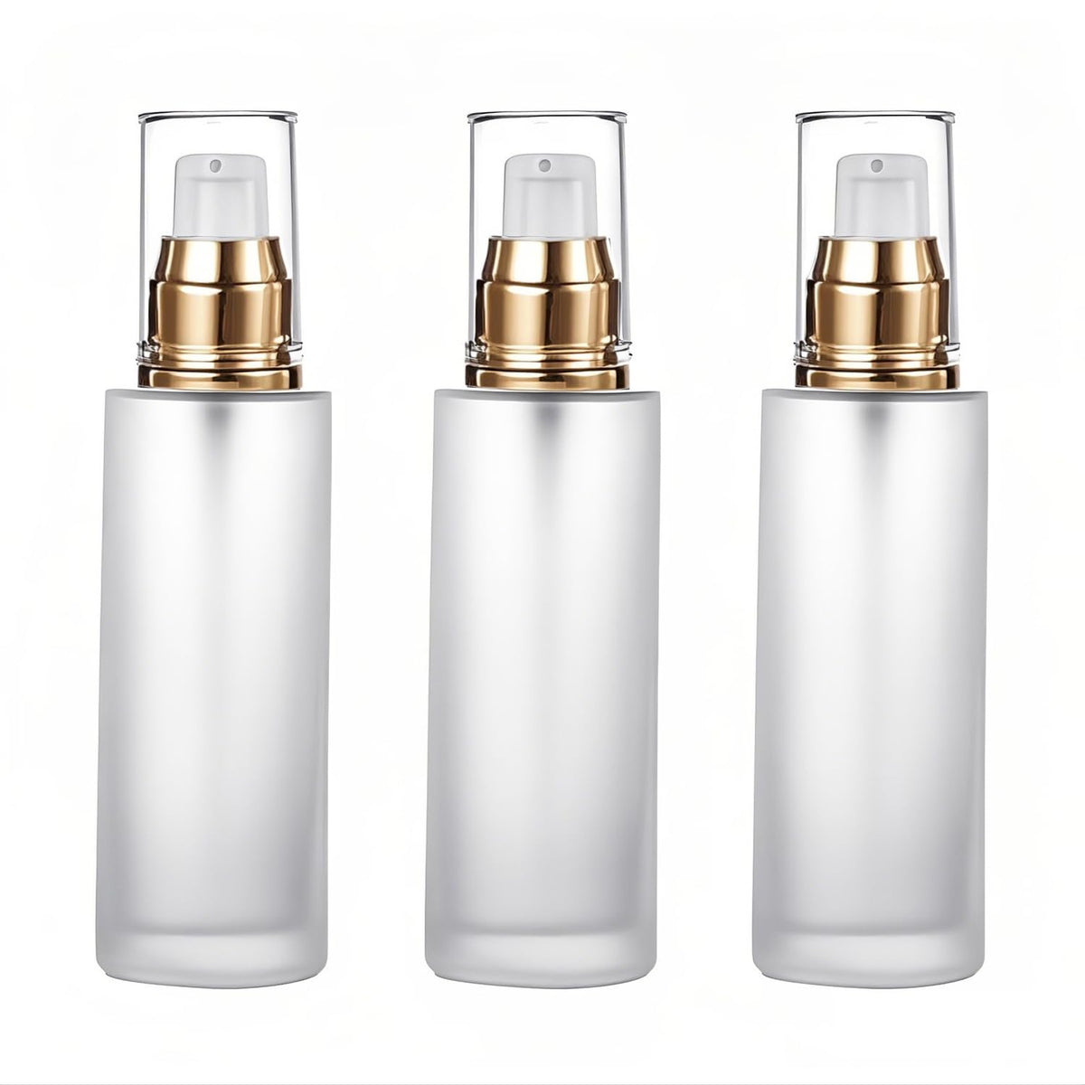 Doromy botellas de vidrio esmerilado con bomba 60 ml para cosméticos.