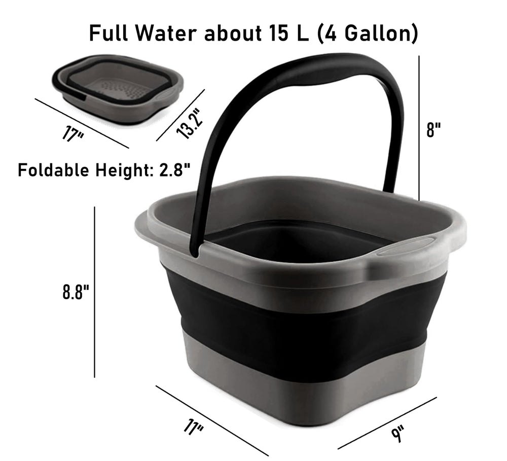 DoroSun bano-pie-capacidad-15l, permite remojar pies con suficiente agua.