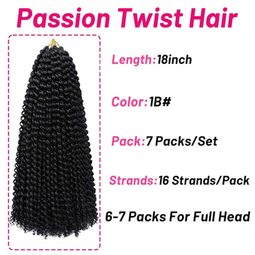 Crochet braids de Dorsanee Passion Twist 18p para estilos versátiles