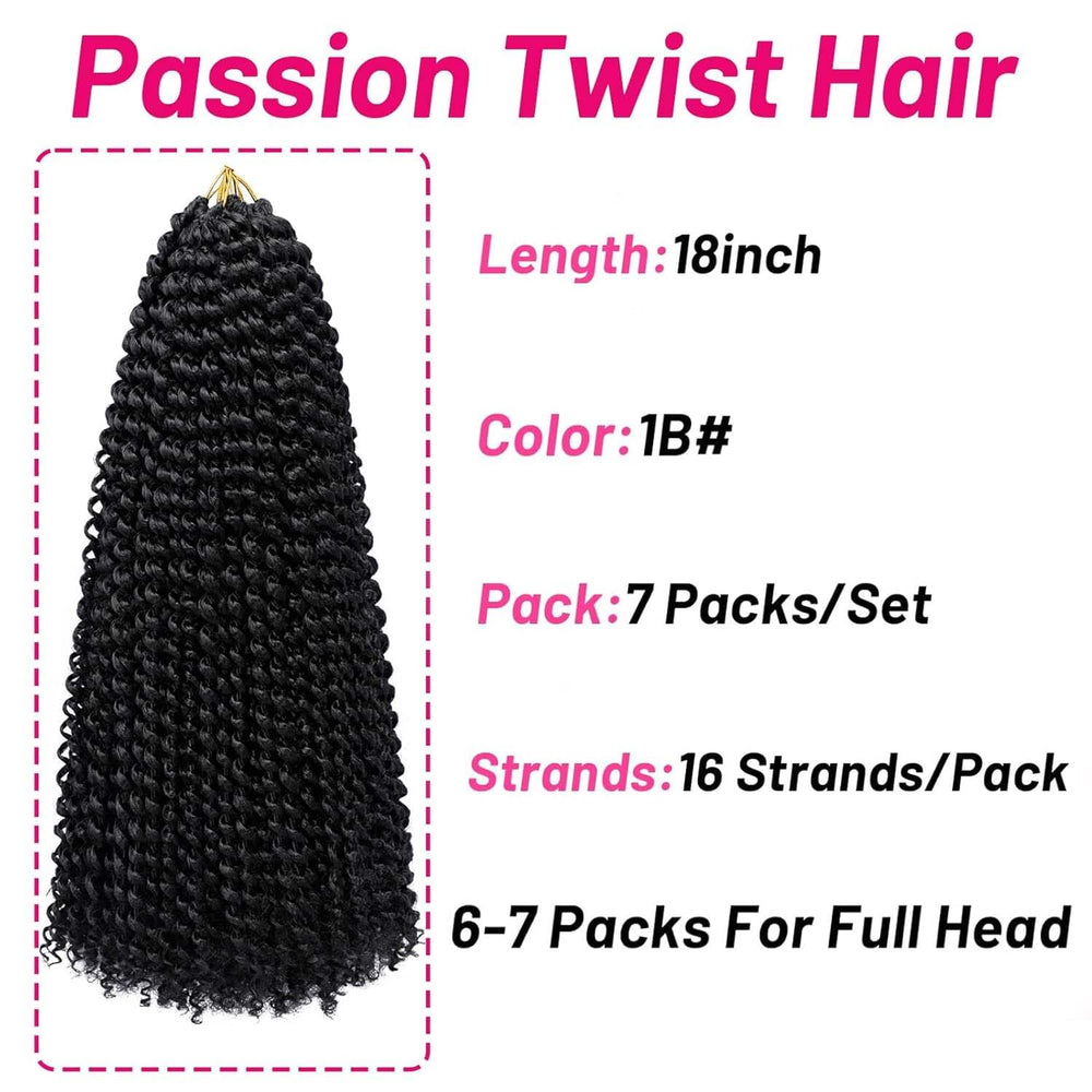 Crochet braids de Dorsanee Passion Twist 18p para estilos versátiles