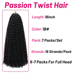 Crochet braids de Dorsanee Passion Twist 18p para estilos versátiles