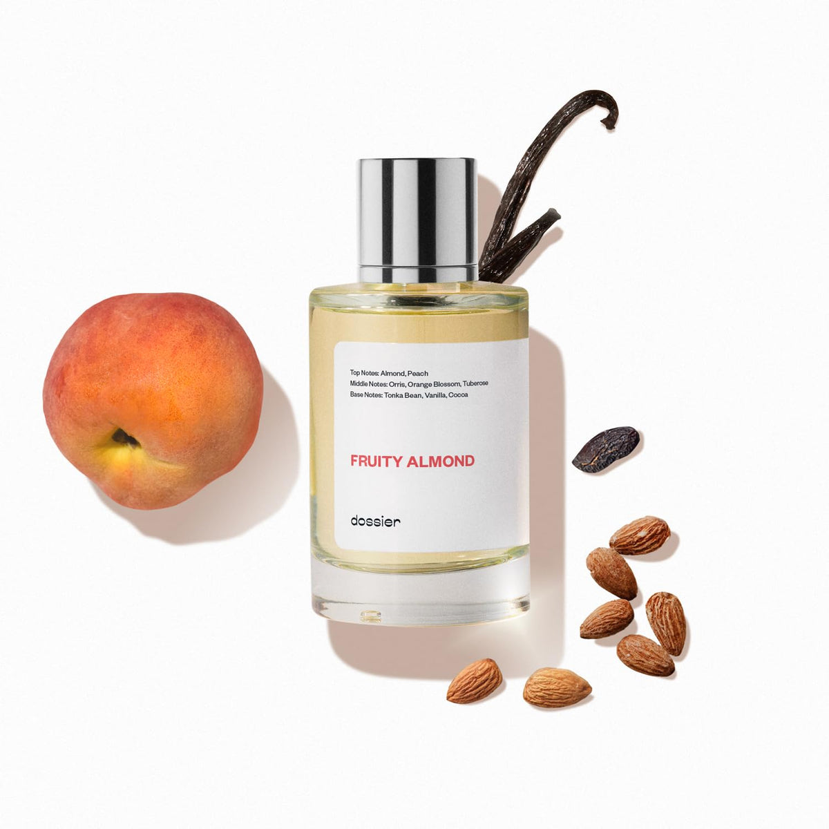 Dossier Almendra Frutada, botella 100 ml con aroma duradero para todo el día.