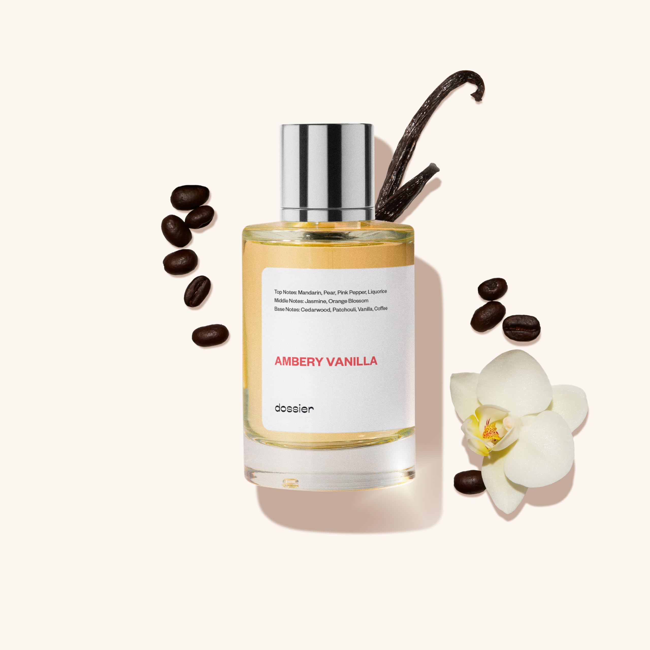 Dossier Ambery Vanilla, fórmula vegana y libre de parabenos para tranquilidad.