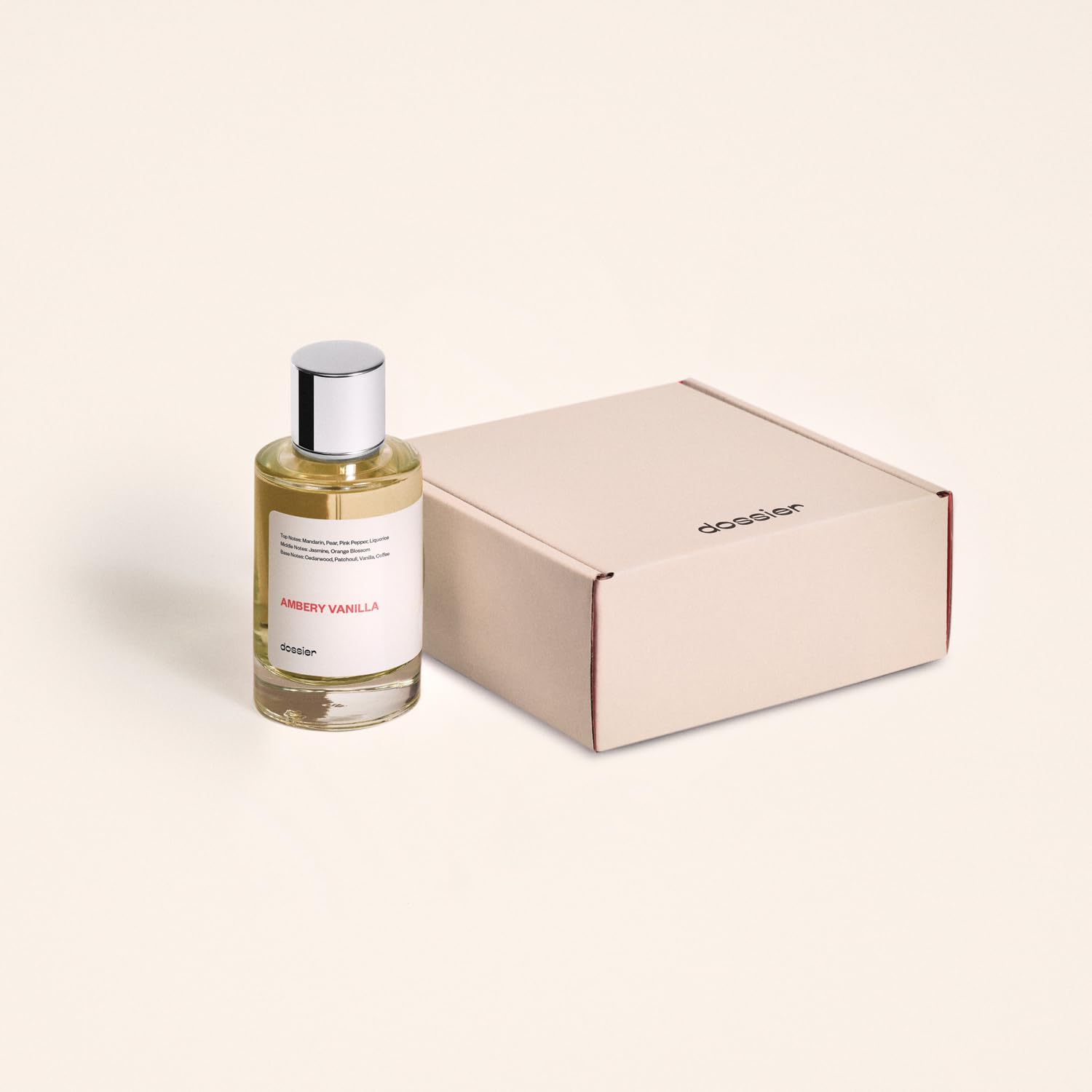 Dossier Ambery Vanilla, envase de diseño elegante para regalo premium.
