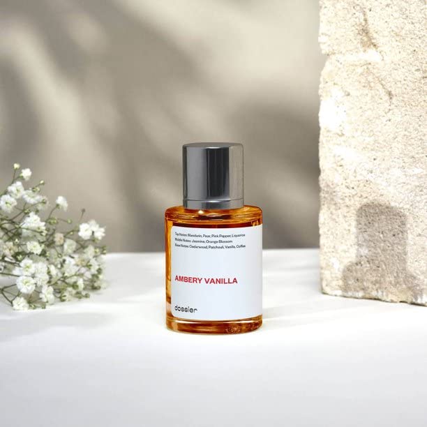 Dossier Ambery Vanilla woody amber notes hint at warmth and depth.