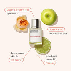 Dossier Citrus Green Apple packaging box highlights affordable luxury.