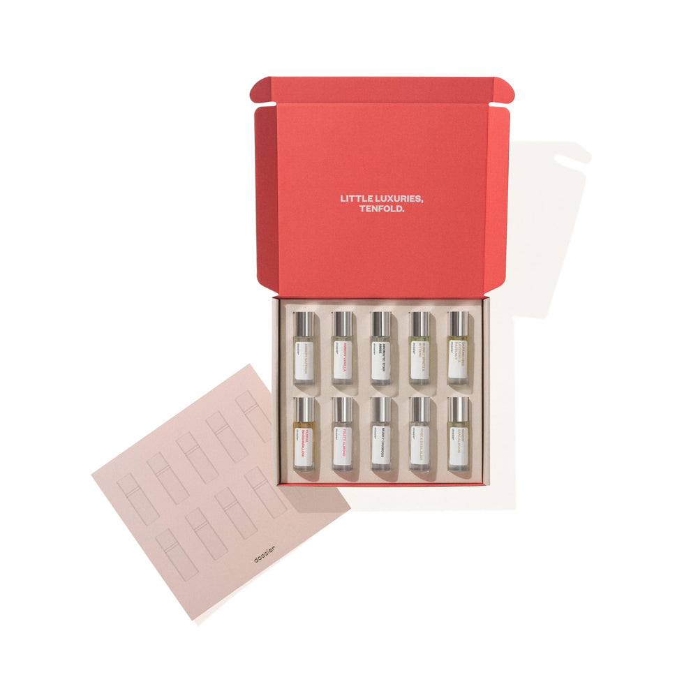 Dossier conjunto de descubrimiento: frascos compactos para pruebas rápidas y aroma duradero.