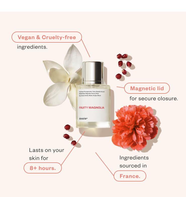 Dossier Fruity Magnolia cap-close highlights a premium perfume experience.