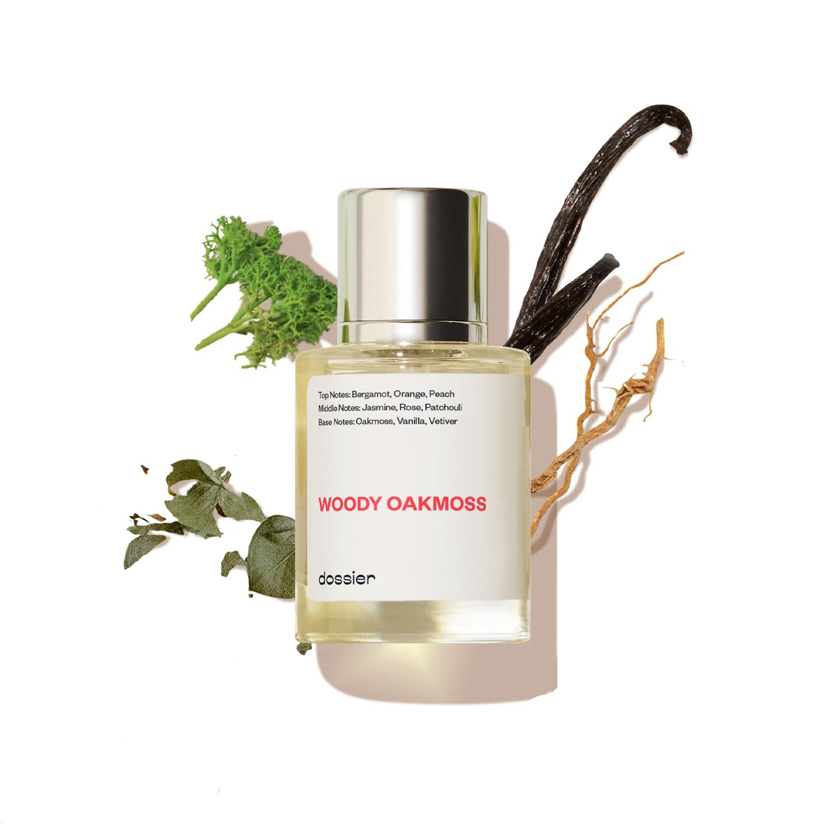 Dossier Woody Oakmoss bottle with spray for everyday elegance