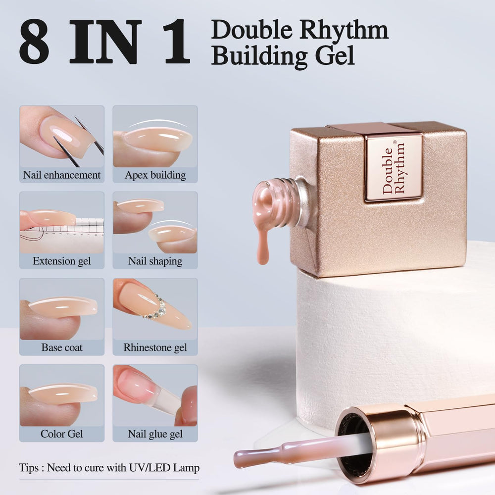 Double Rhythm apice-uñas-construccion, estructura de uñas para mayor resistencia.
