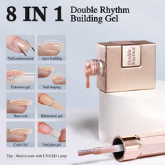 Double Rhythm apice-uñas-construccion, estructura de uñas para mayor resistencia.