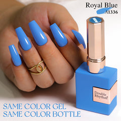 Double Rhythm Bote gel azul 15 ml para una aplicación suave.