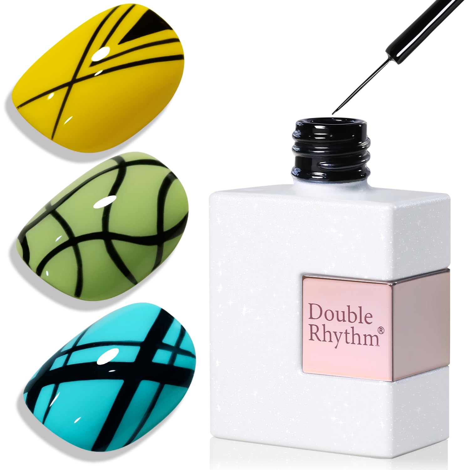 Double Rhythm bote-liner-bronce-metalico para acabado brillante en uñas.