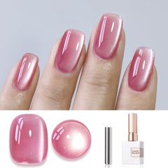 Double Rhythm Cat Eye Gel Nail Polish 15ml en botella con efecto imán para uñas.