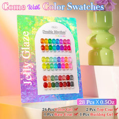 Double Rhythm Neon Jelly amarillo, acabado translúcido para looks brillantes.