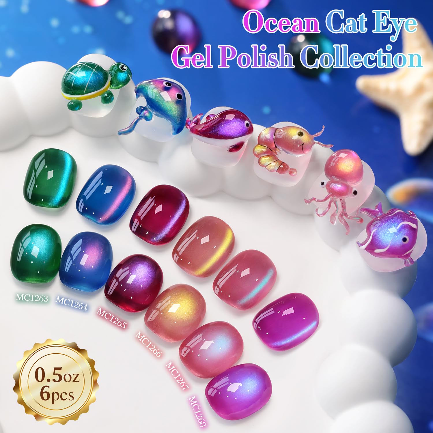 Gel con efecto holográfico magnético para uñas Double Rhythm.