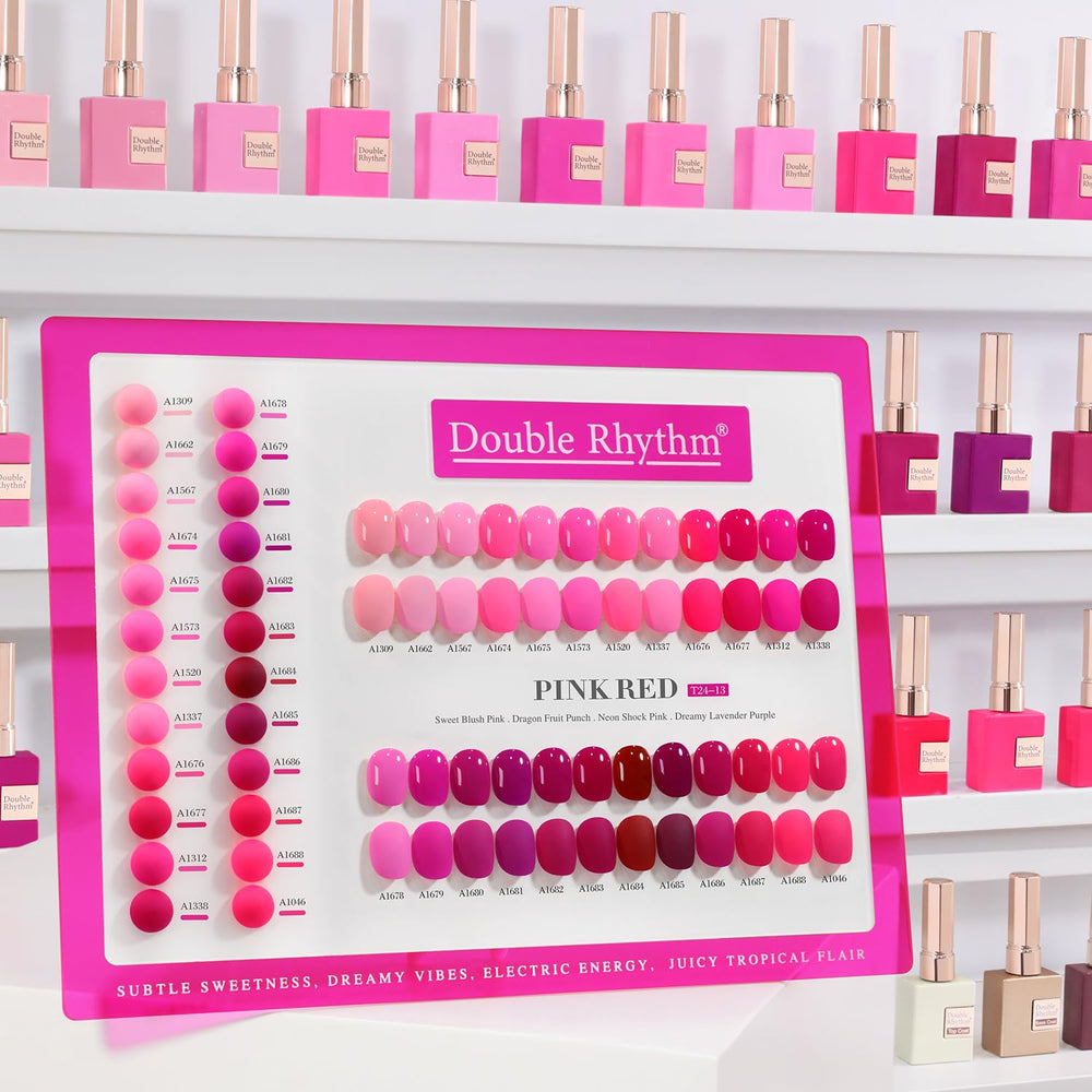 Vernis gel Double Rhythm, ensemble 28 pièces identique, bouteille uniforme, manucure homogène.
