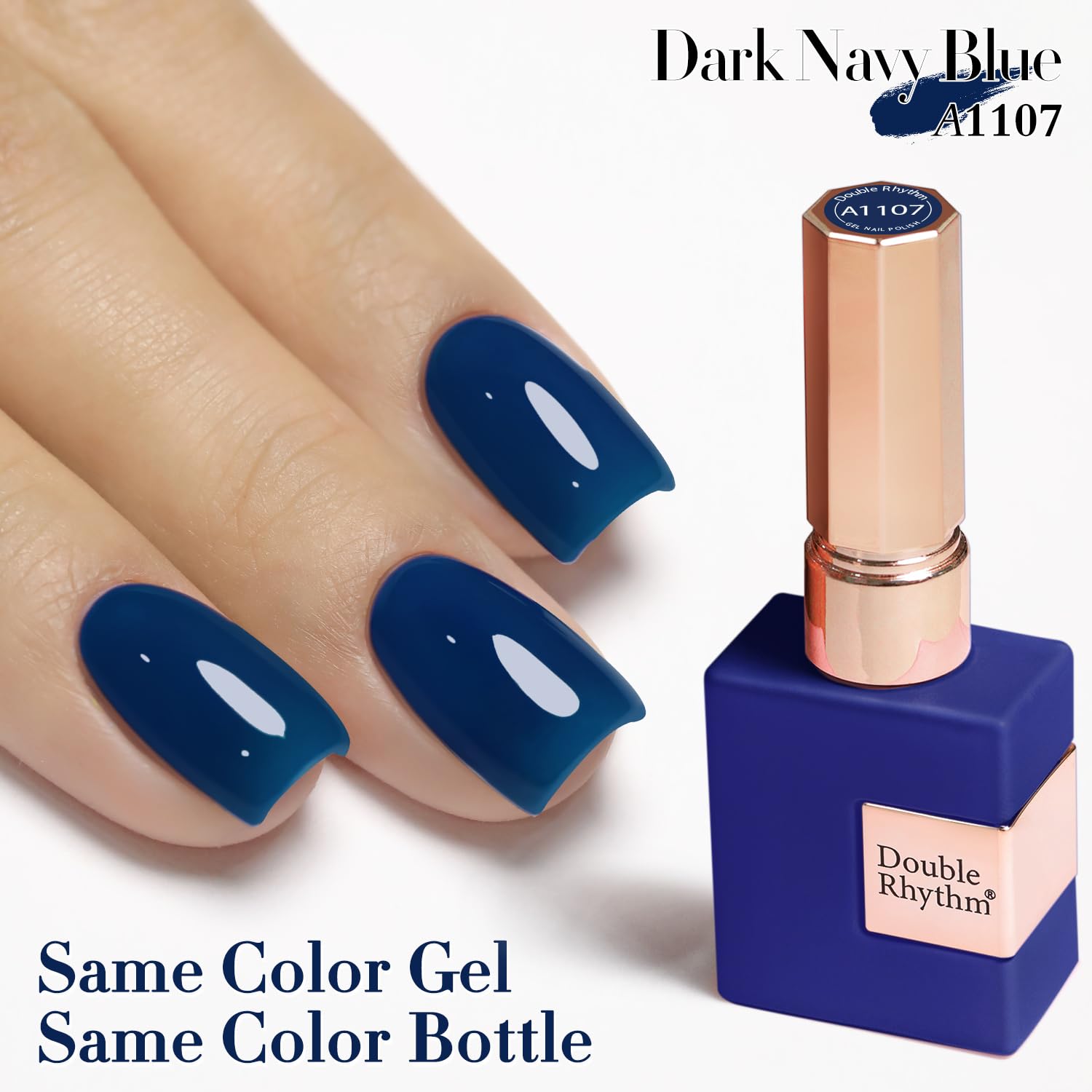 Acabado de alto brillo con esmalte azul marino de Double Rhythm.